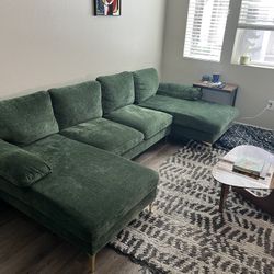Velvet Green Couch 