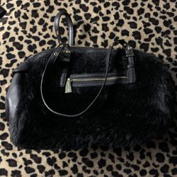 Black Furry Purse $10