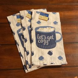 Set Of Three Cozy Flour Sack Dish Towels 7$