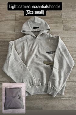 Essentials light oatmeal hoodie size small