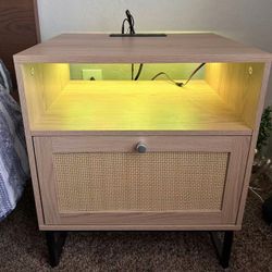 Brand New Night Stand End Table With Electrical Outlets 