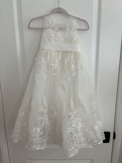 Brand New Ivory Toddler Flower Girl Dress Baptism Dress