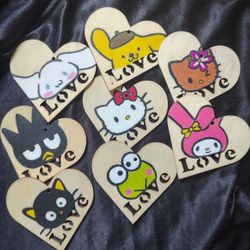 Sanrio Wooden Heart Decoration