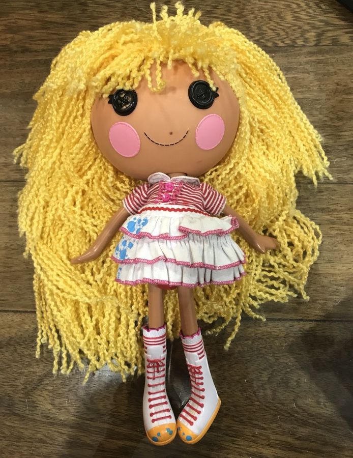 Full Size 12" LALALOOPSY Doll Yellow Long Yarn Hair 10-25 Clean 26213WZE Girls