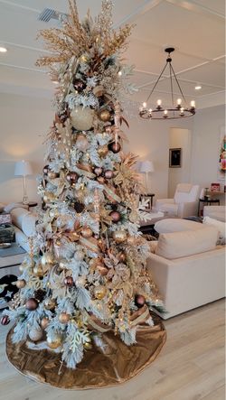 9 ft pre-lit LED flocked Christmas Tree