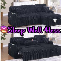 NEW BLACK SECTIONAL SOFA 