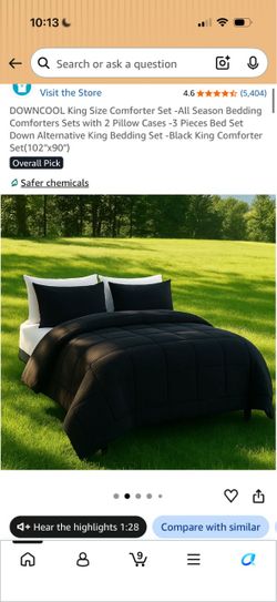 Black king size comforter set