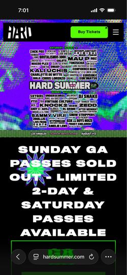 Hard summer 2 day GA