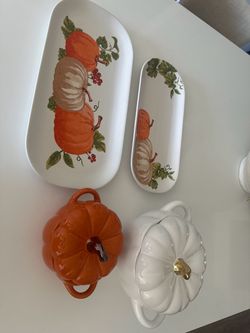 Fall Pumpkin Ceramic Serveware Set of 4