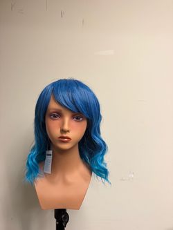 Blue short hair wig synthetic new #201