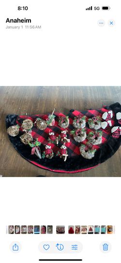 christmas plaid skirt and ornaments