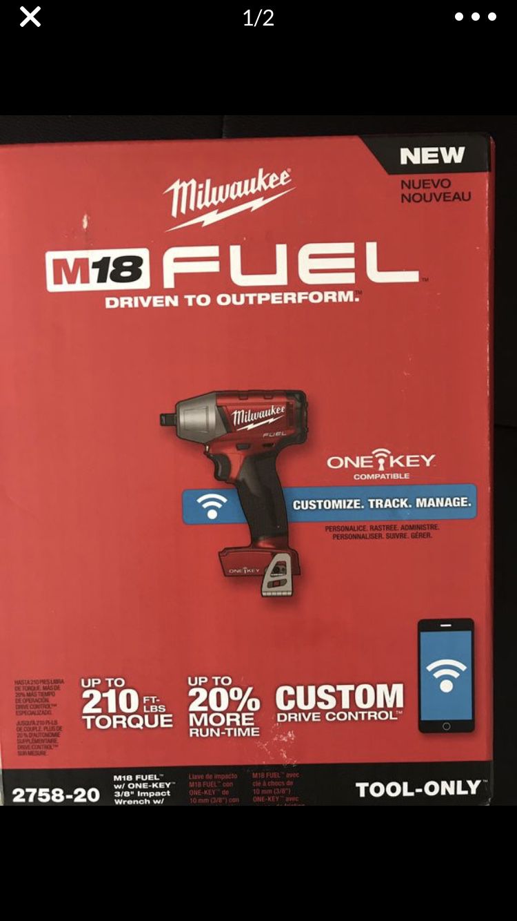 Brand New M18 Fuel w/ ONE-KEY 3/8” Impact Wrench w/ Friction Ring