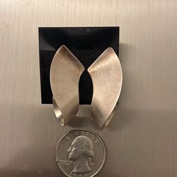 TEZER 925 Designer Signed Modernist Earrings 