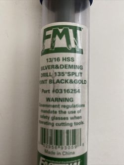 13/16” HSS 135 Split Point Black & Gold FMT Standard Silver & Deming Drill Bit