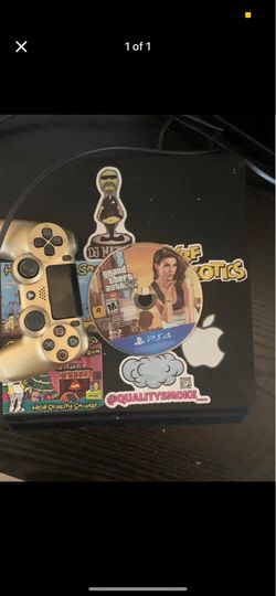 PS4 Console with Gold Controller and GTA 5