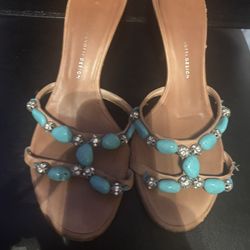 GIUSEPPE ZANOTTI HEELS rhinestone sandals vintage gem beaded open toe shoes 