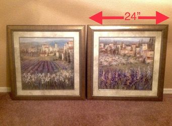Matching pair of  Elegantly Framed Michael Longo Provincial Prints
