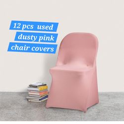 12 pcs dusty pink chair covers  Used  party decorations