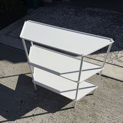 3-Tier White Metal Shelf