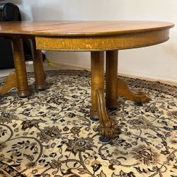 Vintage Clawfoot Dining Table 