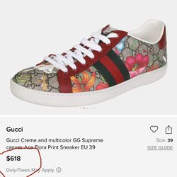 Women's Ace Gucci Floral Sneakers, RARE!!!!!! 