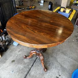 Antique Victorian Rosewood Top and Foot Tilt Top Table circa 1850s 