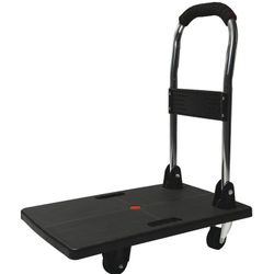 Folding Hand Truck 200LB Capacity, Portable Platform Dolly Cart, Black