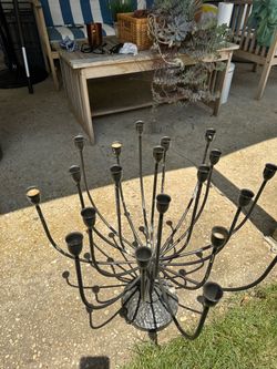 Cast Iron Black Multi-Arm Candelabra