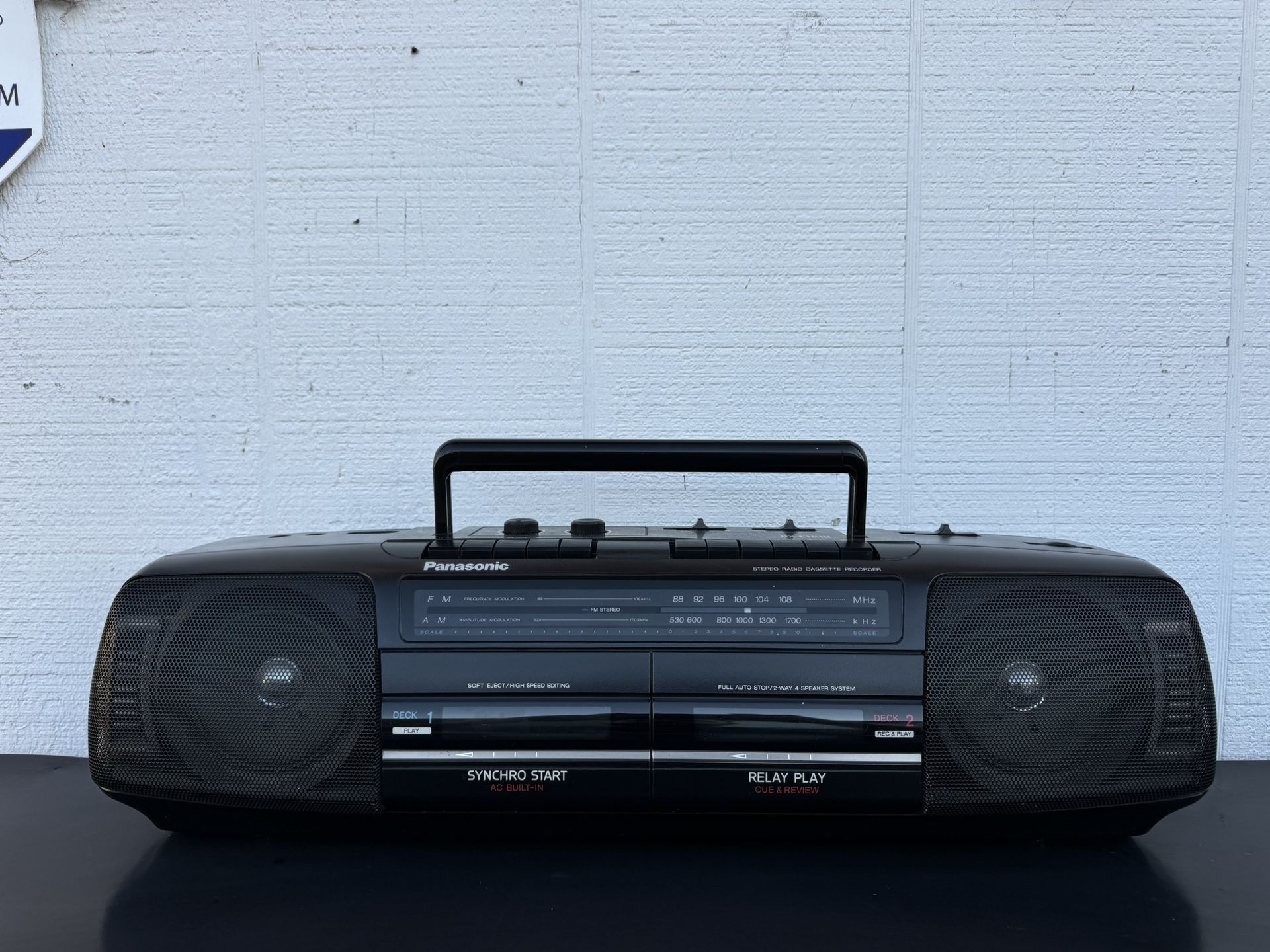 Vintage Panasonic RX-FT510 Boombox Dual Cassette Recorder (Professionally Serviced) Everything Works!