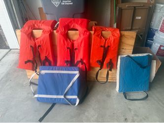 Life jackets and floatation cushions