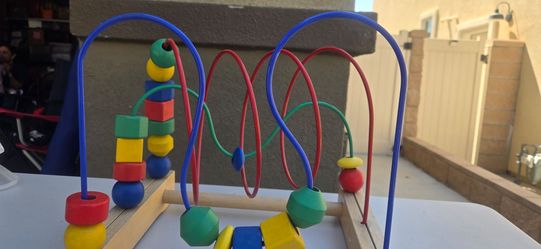 Classic Wooden Bead Maze / Rollercoaster Toddler Toy