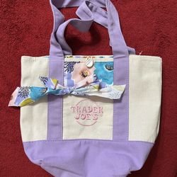 Purple mini tote Trader Joe’s