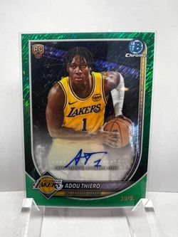 Topps 2025-26 Bowman Chrome Adou Thiero Rookie Lakers Green Refractor Auto /99