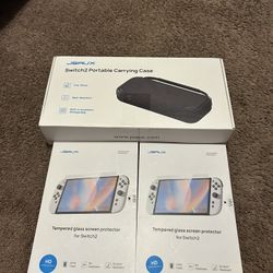 Nintendo Switch 2 accessories (screen protectors and case)