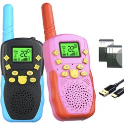 22 Channels 2 Way Radio Toy with 2×1200mAh Lithium Battery Backlit LCD Flashlight 3 KM Long Range for Boys Girls Birthday 
