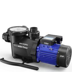 Aquastrong In/Above Ground Pool Pump High Flow Self Primming Swimming Pool Pump , Glossy Black