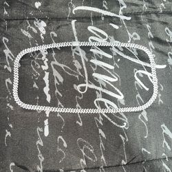 Moissanite 24” Cuban Link Chain (Real Silver)