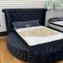 Round Shaped Queen Size Bed Frame 