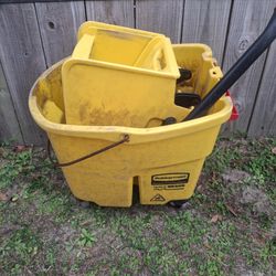 Commercial mop bucket.