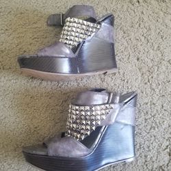 Purple Wedge Sandals