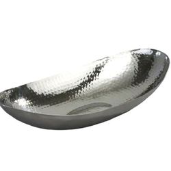  Oval Hammered Stainless Steel Bowl 