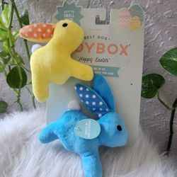 Joyboy Pair Of Plush Easter Mini Dog Toy Set 