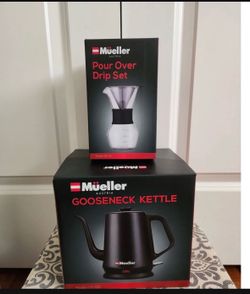 Mueller Black Gooseneck Kettle & Pour Over Drip Set - Black