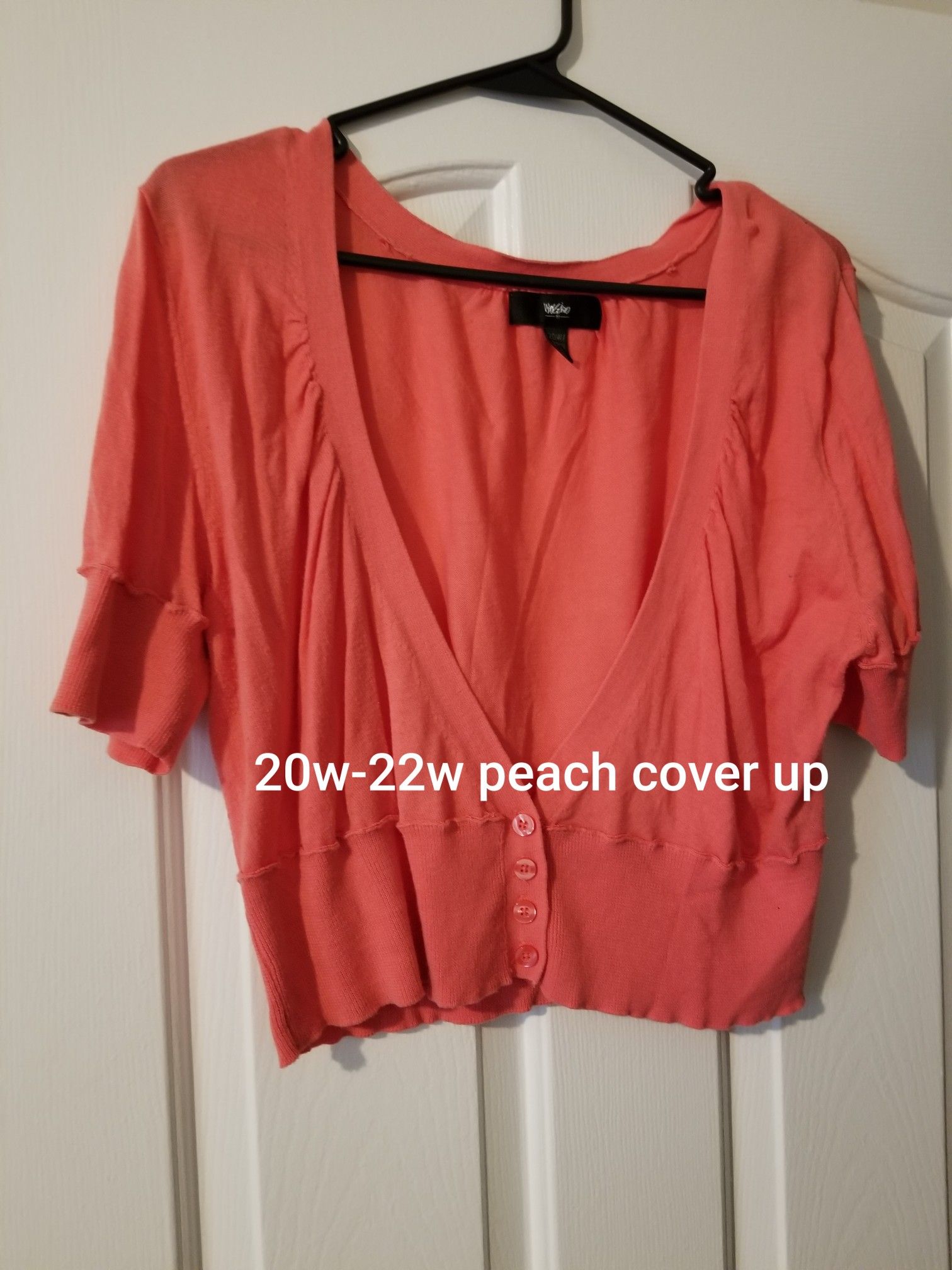 20w-22w peach colored half-body cover up