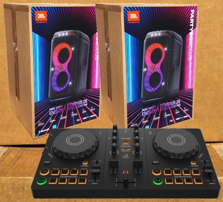 Pioneer DJ 2 Channel Rekordbox Serato Controller FLX2 JBL Battery Powered Speaker System Partybox Package 🚨 No Credit Needed 🚨 Payment Options 🚨