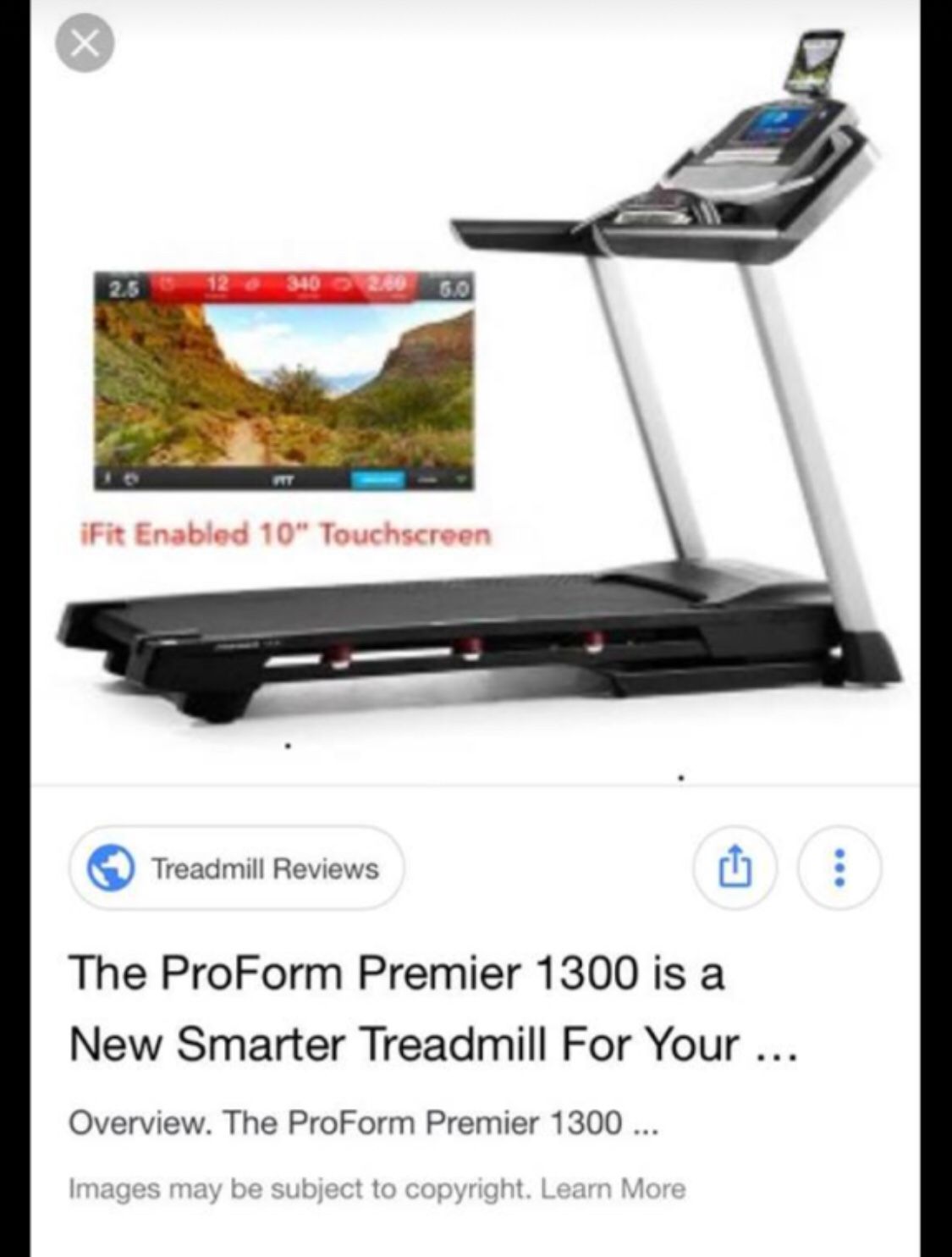 Proform premier 1300 discount treadmill