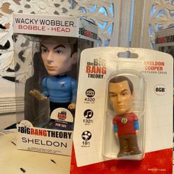 BIG BANG THEORY SHELDON COOPER BOBBLE HEAD & 8GB Flash Drive NEWc