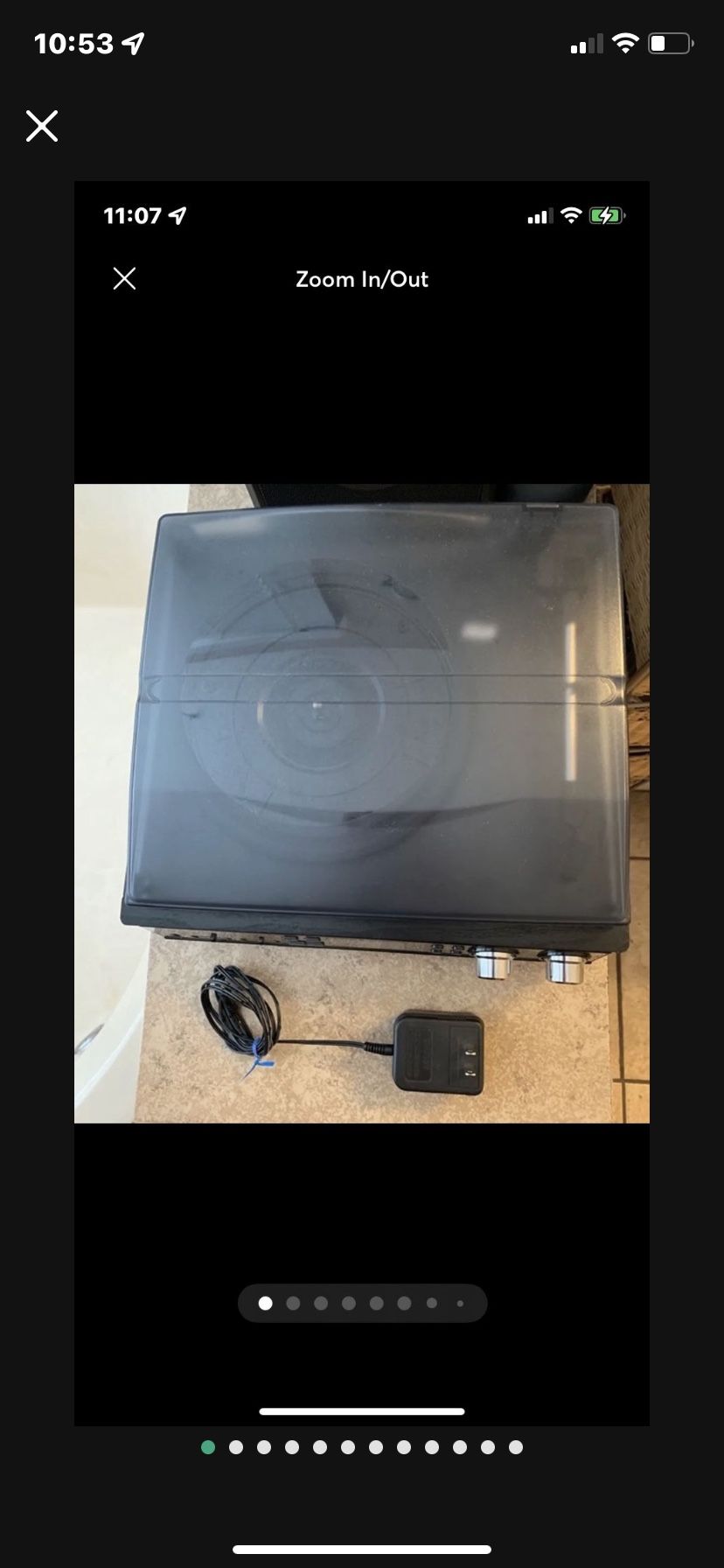 "" 33/45/78 RPM Turntable System, AM/FM Stereo Radio, Cassette Player. Rec/Play MP3