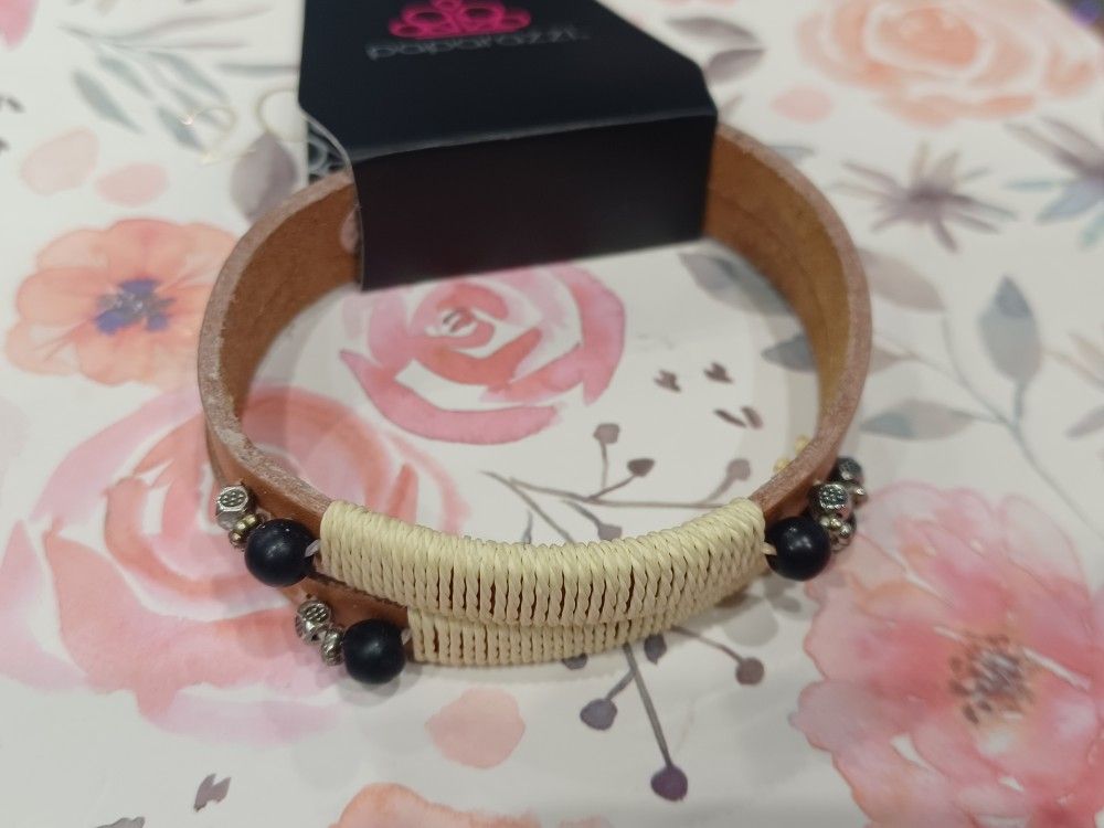 NEW Paparazzi adjustable brown leather cuff bracelet