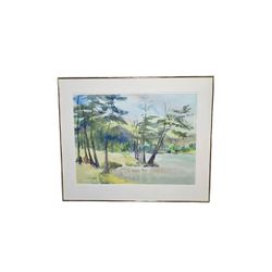 Framed Watercolor Landscape